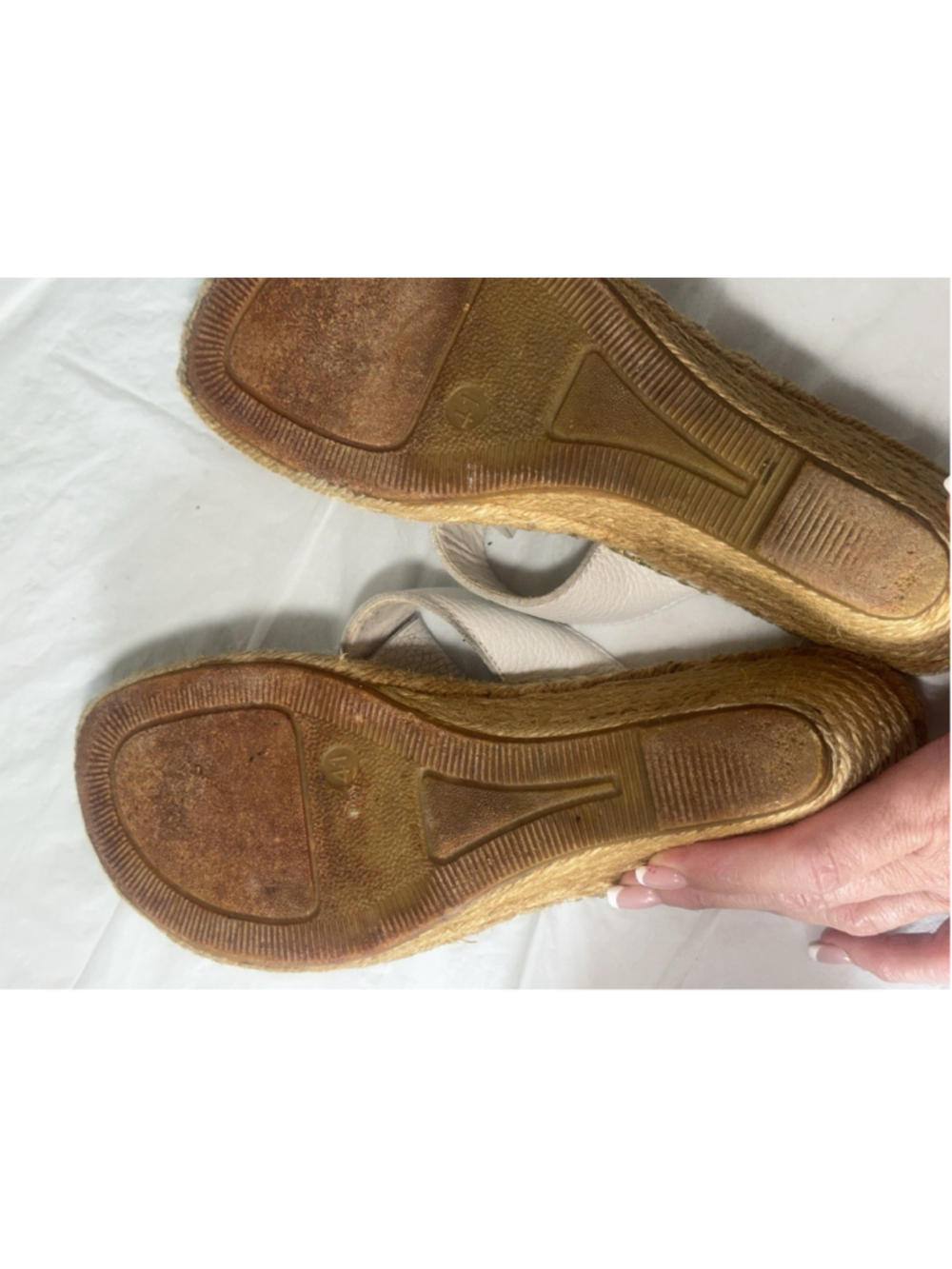 Burberry EU Size 41 Nova Check Espadrille Wedge Sandals shoes white - Picture 8 of 16